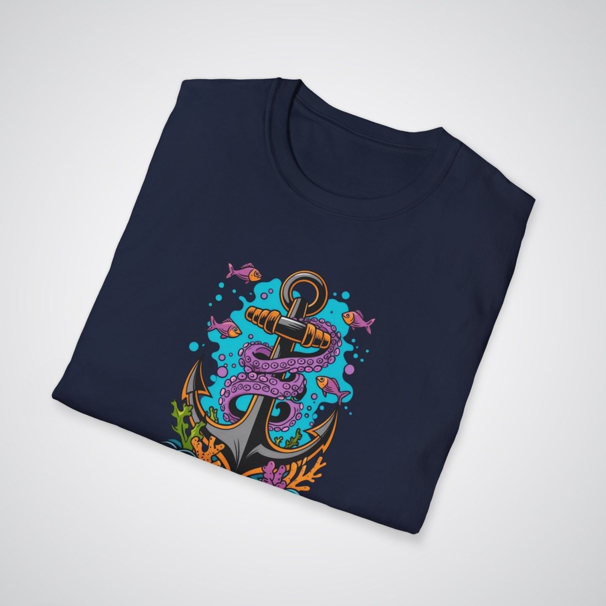 Anchor with Sea Creatures Neo - Traditional Tattoo Unisex T-Shirt - Tattoo Unleashed