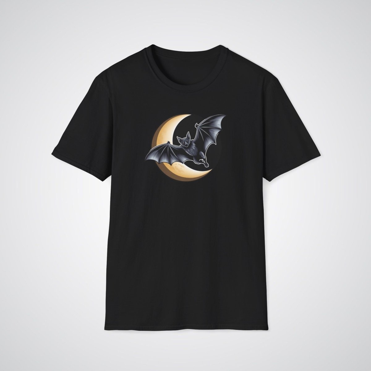 Bat with Crescent Moon Neo - Traditional Tattoo Unisex T-Shirt - Tattoo Unleashed