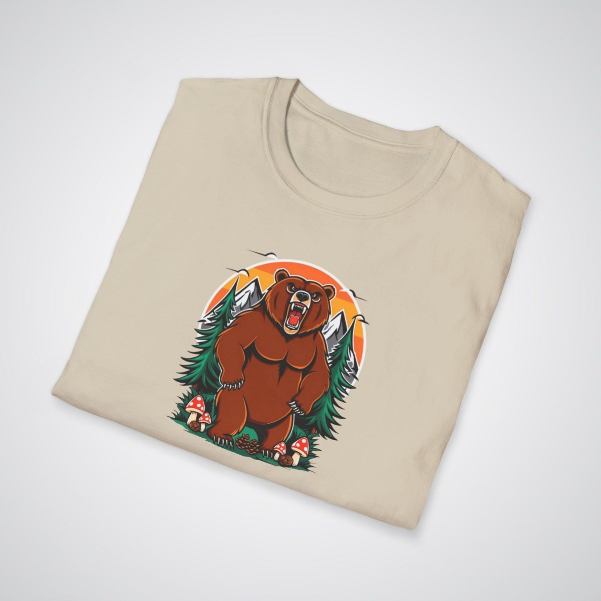 Bear with Forest Elements Neo - Traditional Tattoo Unisex T-Shirt - Tattoo Unleashed