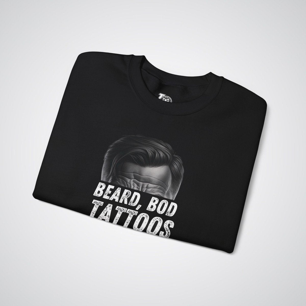 Bearded, Bod & Tattoos - The Ultimate Dad Trifecta Unisex Crewneck Sweatshirt - Tattoo Unleashed