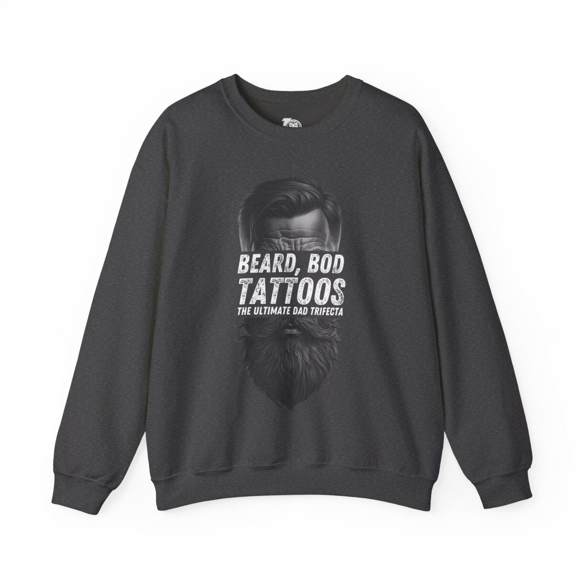 Bearded, Bod & Tattoos - The Ultimate Dad Trifecta Unisex Crewneck Sweatshirt - Tattoo Unleashed