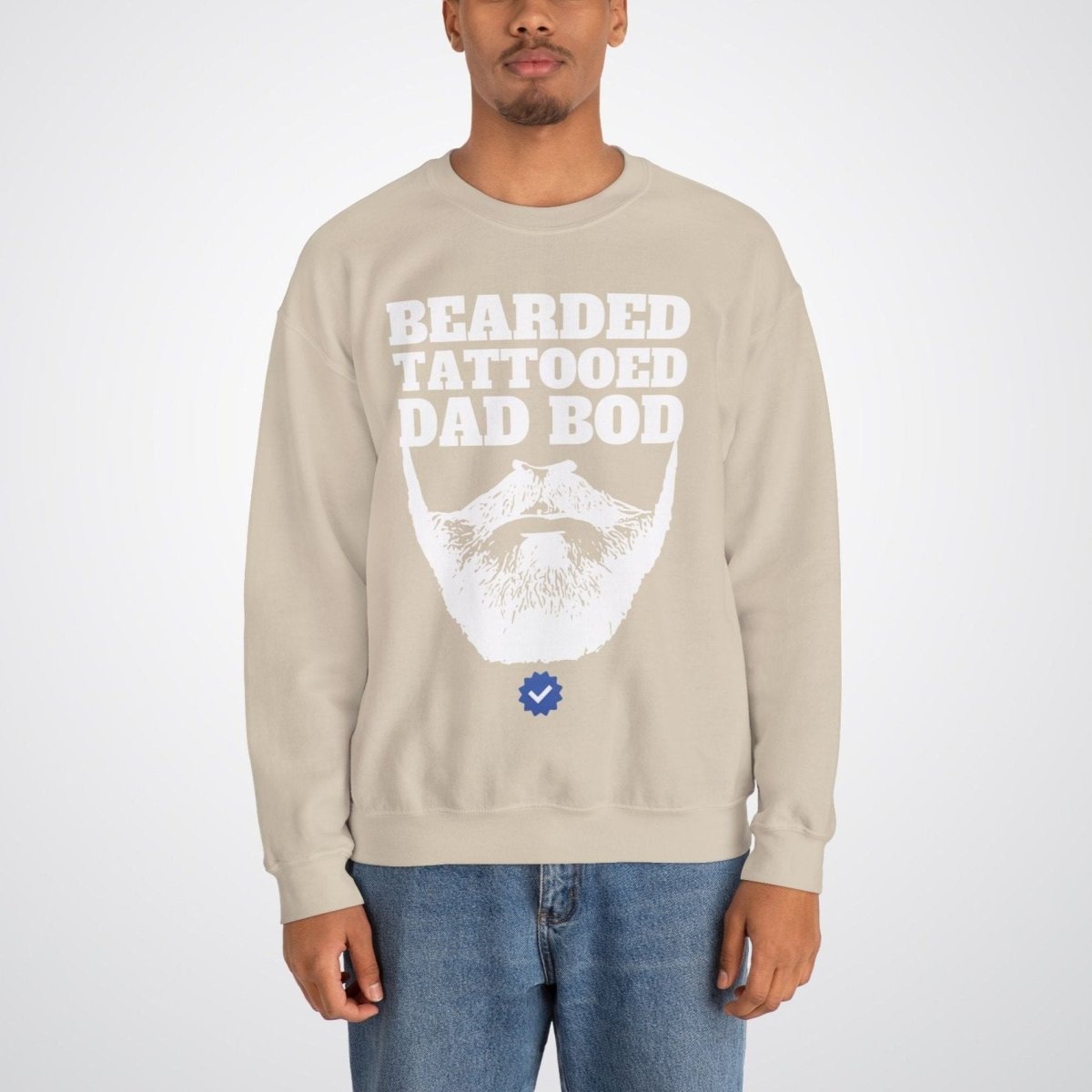 Bearded, Tattooed & Dad Bod Verified Unisex Crewneck Sweatshirt - Tattoo Unleashed