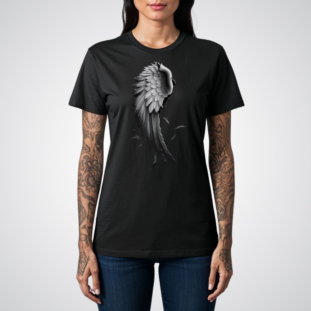 Broken Angel Wing Realism Tattoo Unisex T-Shirt - Tattoo Unleashed