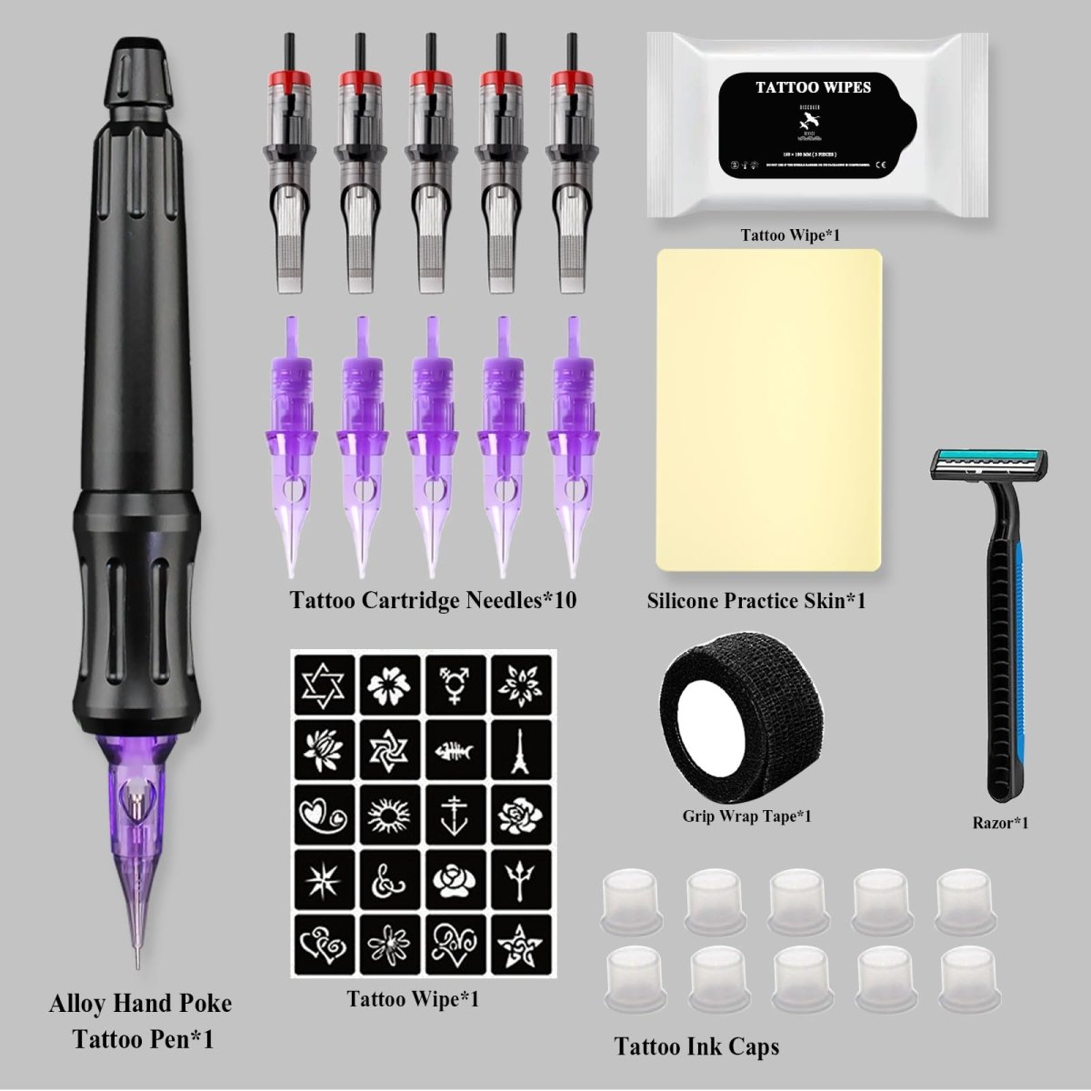 Cartridge Hand Poke Tattoo Kit (Classic Kit) - Tattoo Unleashed