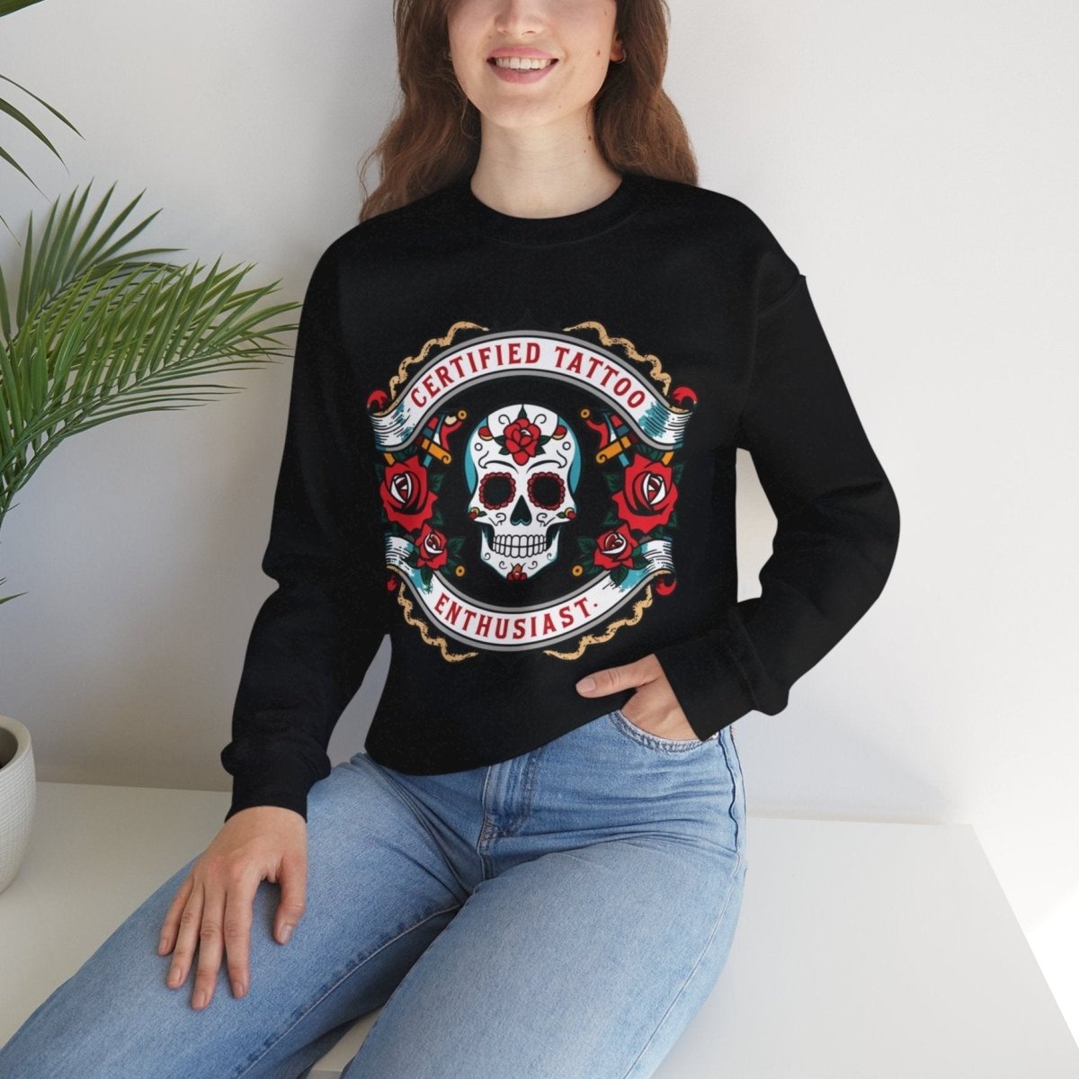 Certified Tattoo Enthusiast Unisex Crewneck Sweatshirt - Tattoo Unleashed