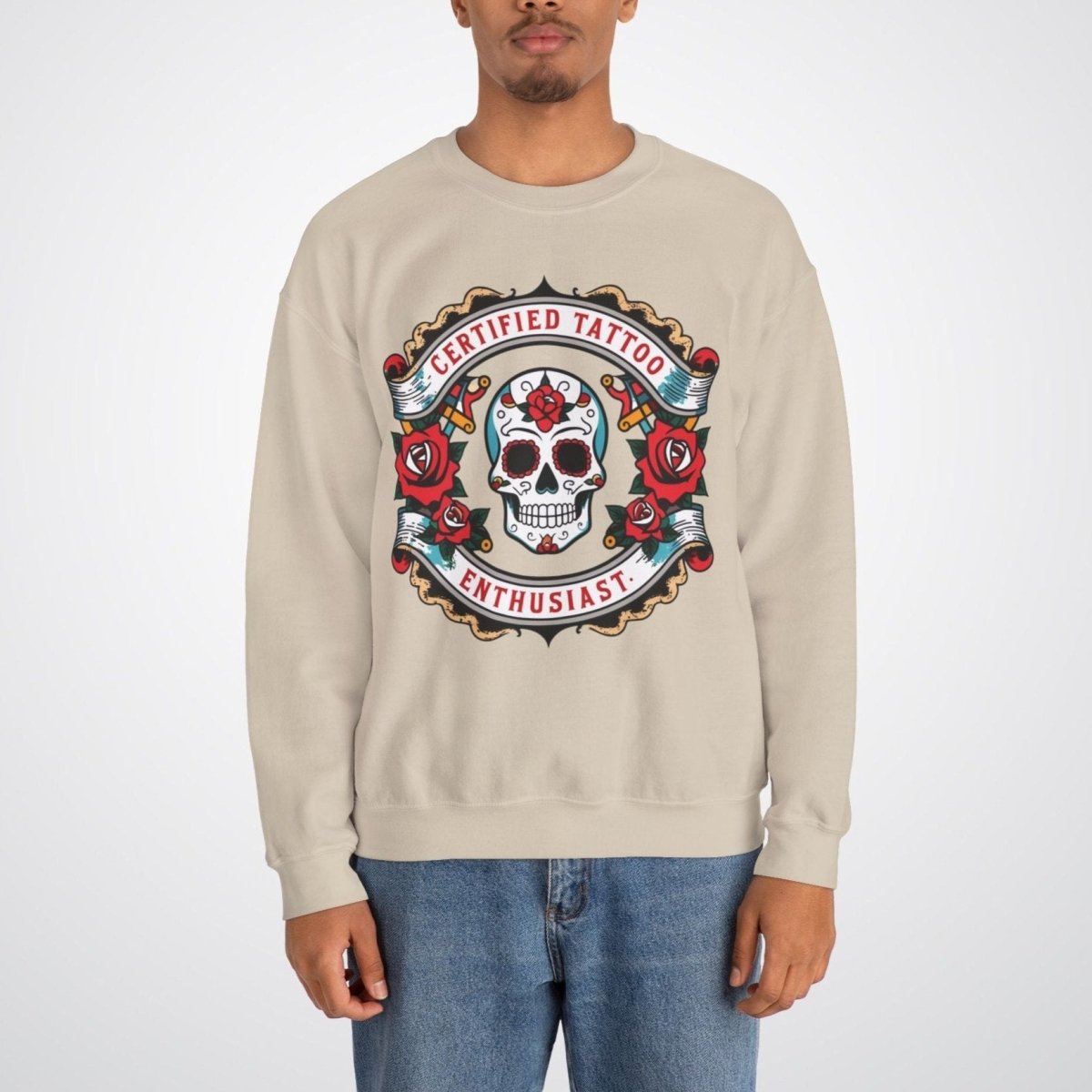 Certified Tattoo Enthusiast Unisex Crewneck Sweatshirt - Tattoo Unleashed