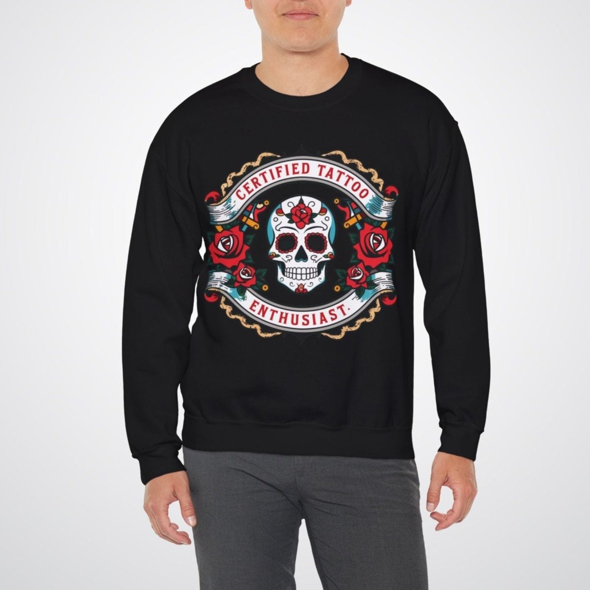 Certified Tattoo Enthusiast Unisex Crewneck Sweatshirt - Tattoo Unleashed