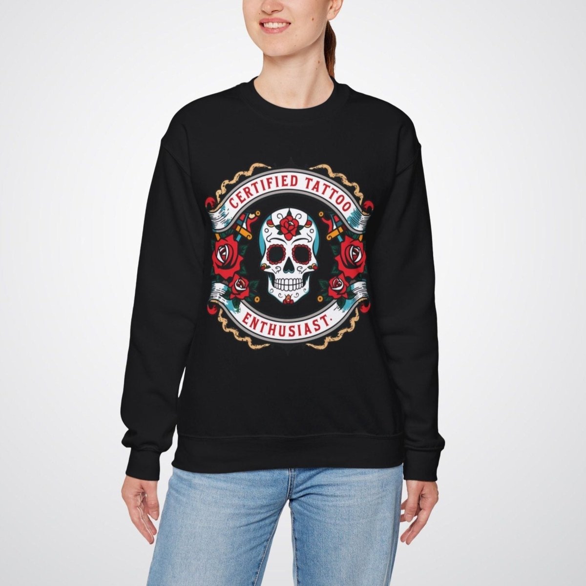 Certified Tattoo Enthusiast Unisex Crewneck Sweatshirt - Tattoo Unleashed