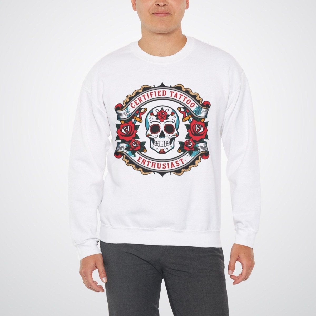 Certified Tattoo Enthusiast Unisex Crewneck Sweatshirt - Tattoo Unleashed