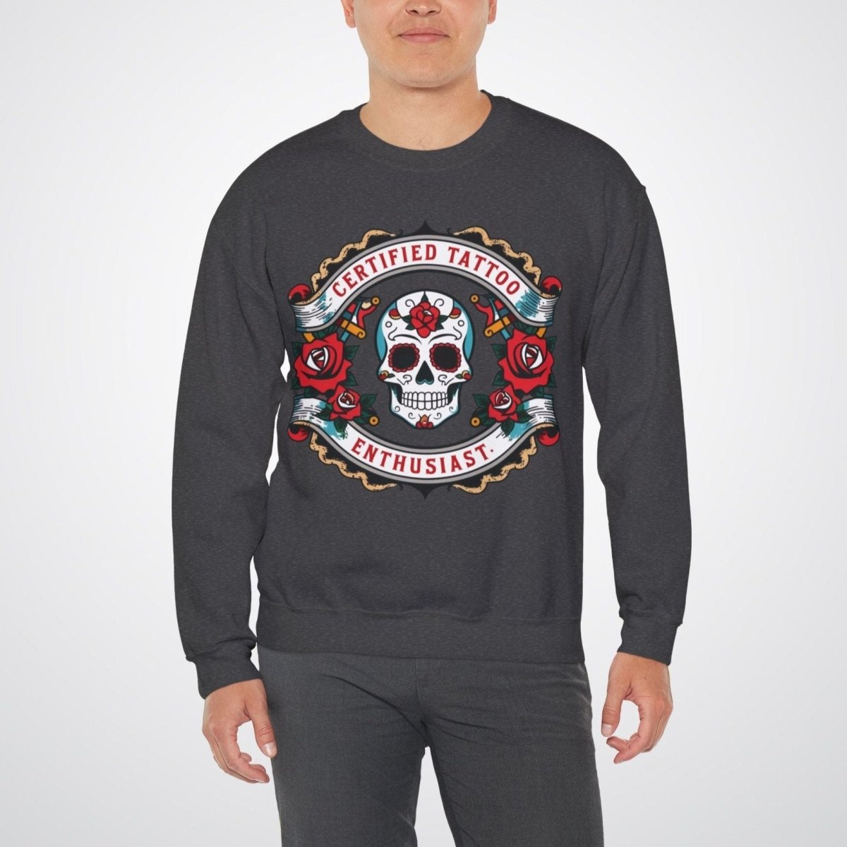 Certified Tattoo Enthusiast Unisex Crewneck Sweatshirt - Tattoo Unleashed