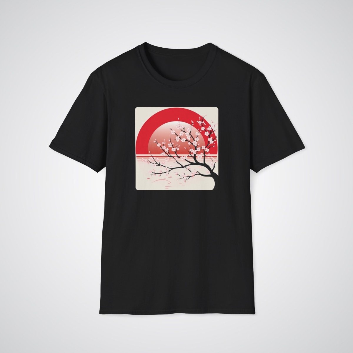 Cherry Blossom Tree with Rising Sun Japanese Tattoo Unisex T-Shirt - Tattoo Unleashed