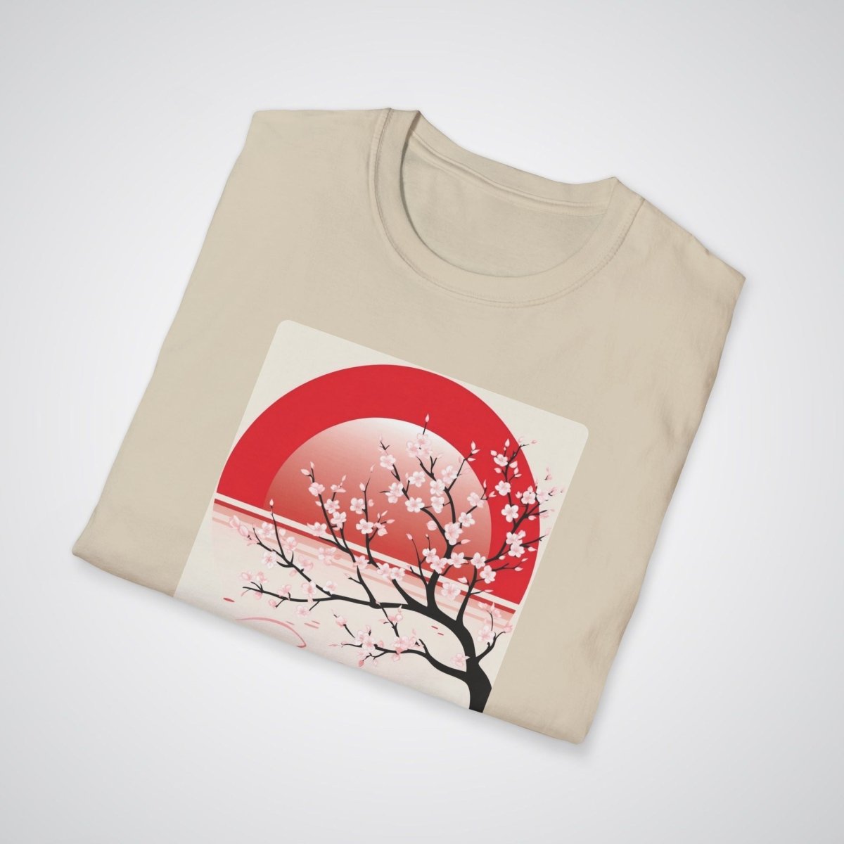 Cherry Blossom Tree with Rising Sun Japanese Tattoo Unisex T-Shirt - Tattoo Unleashed