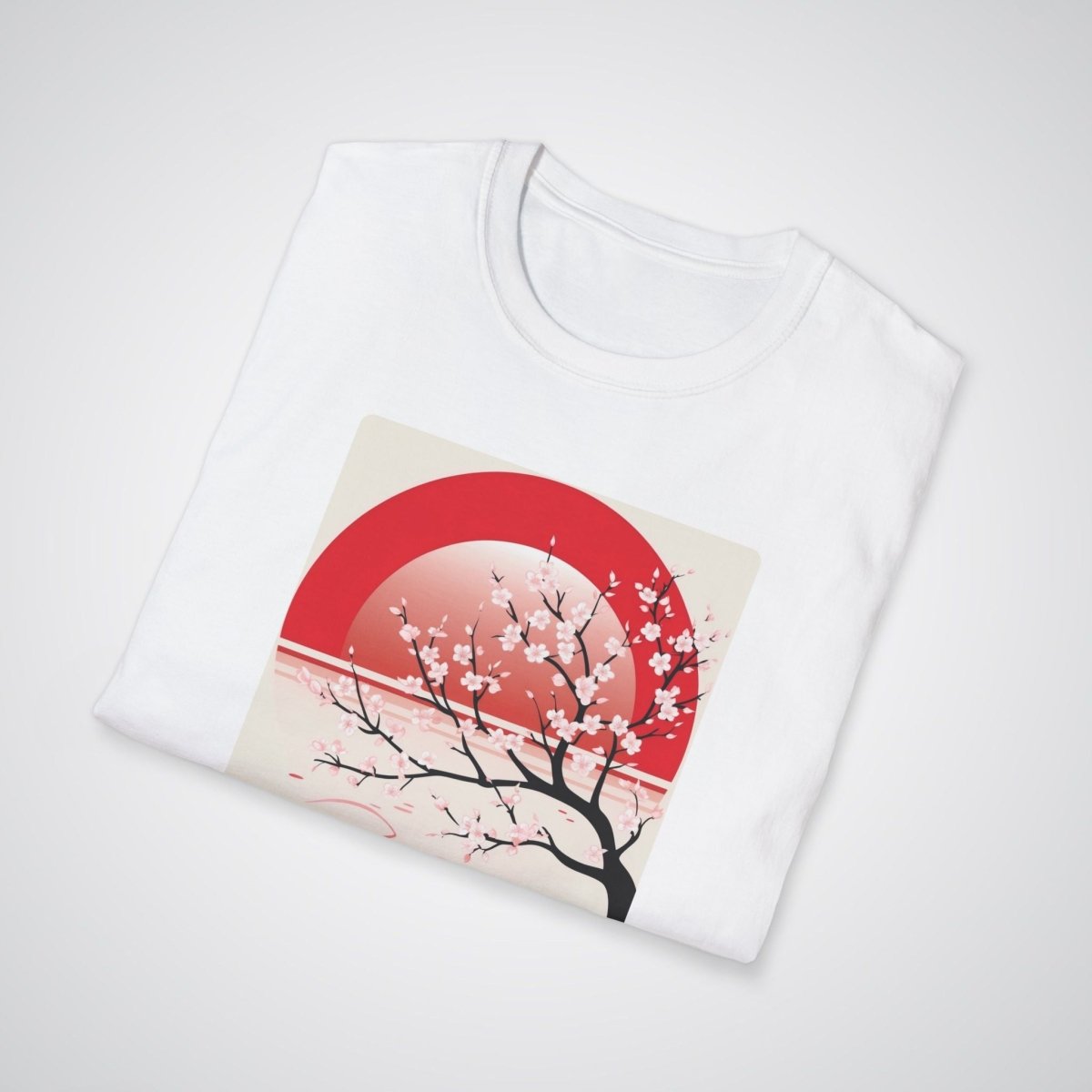 Cherry Blossom Tree with Rising Sun Japanese Tattoo Unisex T-Shirt - Tattoo Unleashed