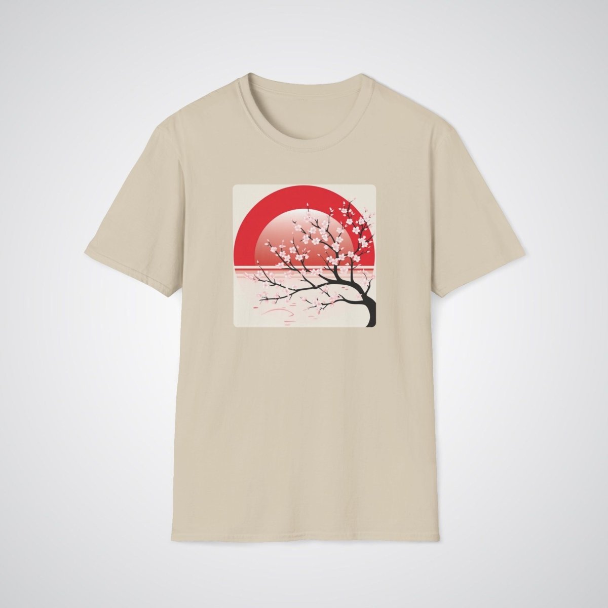 Cherry Blossom Tree with Rising Sun Japanese Tattoo Unisex T-Shirt - Tattoo Unleashed