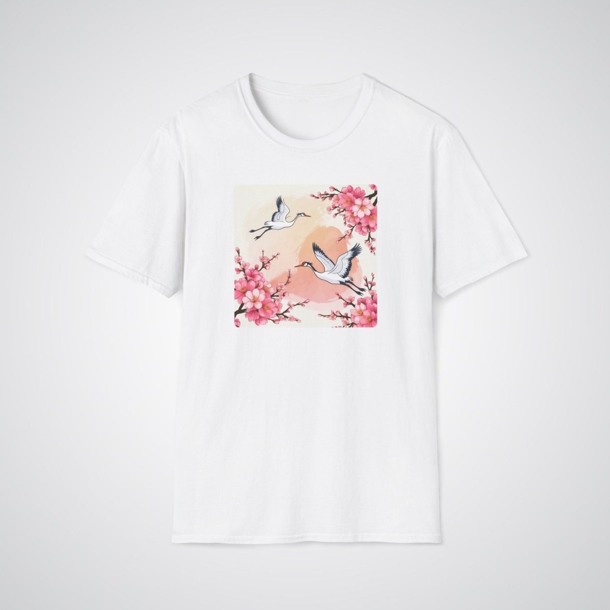 Cherry Blossoms with Cranes Japanese Tattoo Unisex T-Shirt - Tattoo Unleashed