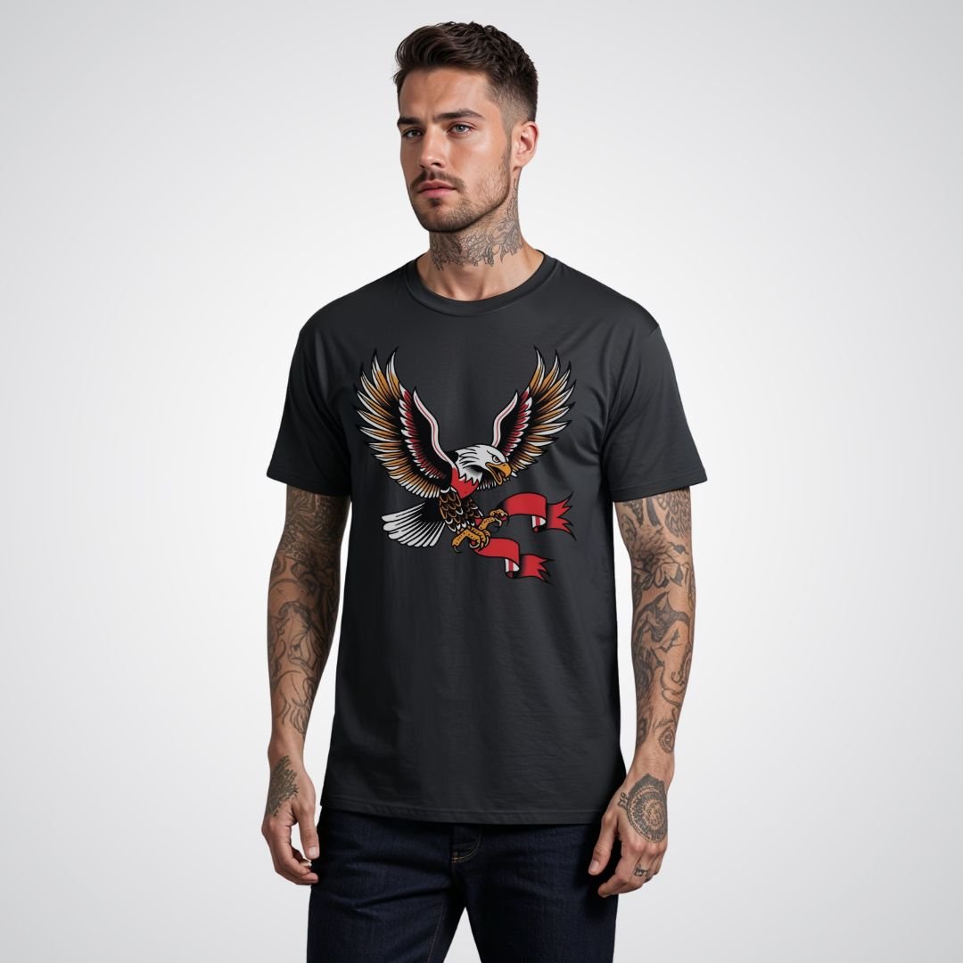 Classic Eagle in Flight Traditional Tattoo Unisex T-shirt - Tattoo Unleashed