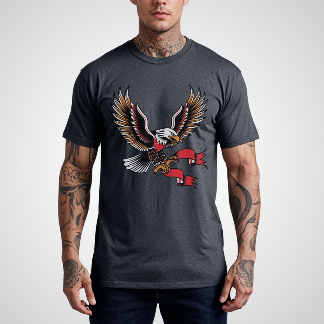 Classic Eagle in Flight Traditional Tattoo Unisex T-shirt - Tattoo Unleashed