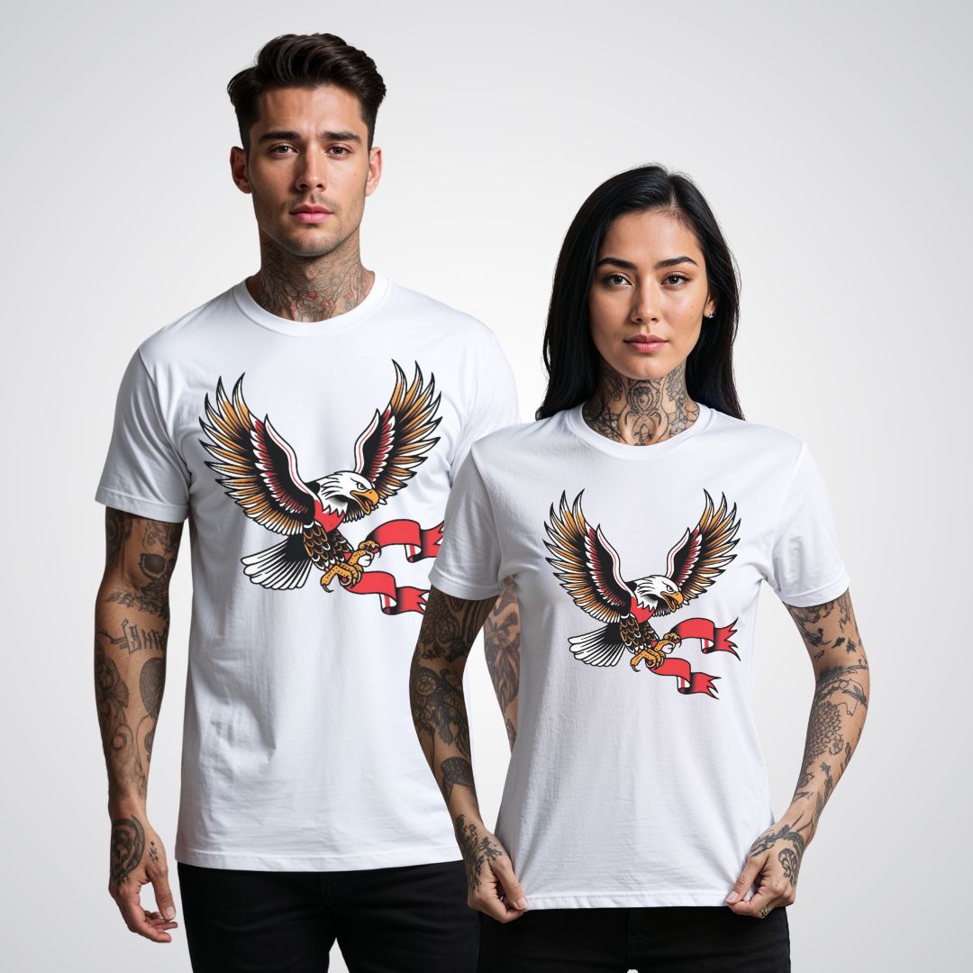 Classic Eagle in Flight Traditional Tattoo Unisex T-shirt - Tattoo Unleashed