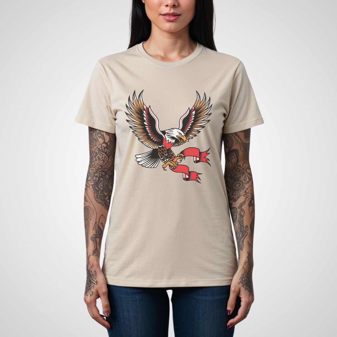 Classic Eagle in Flight Traditional Tattoo Unisex T-shirt - Tattoo Unleashed