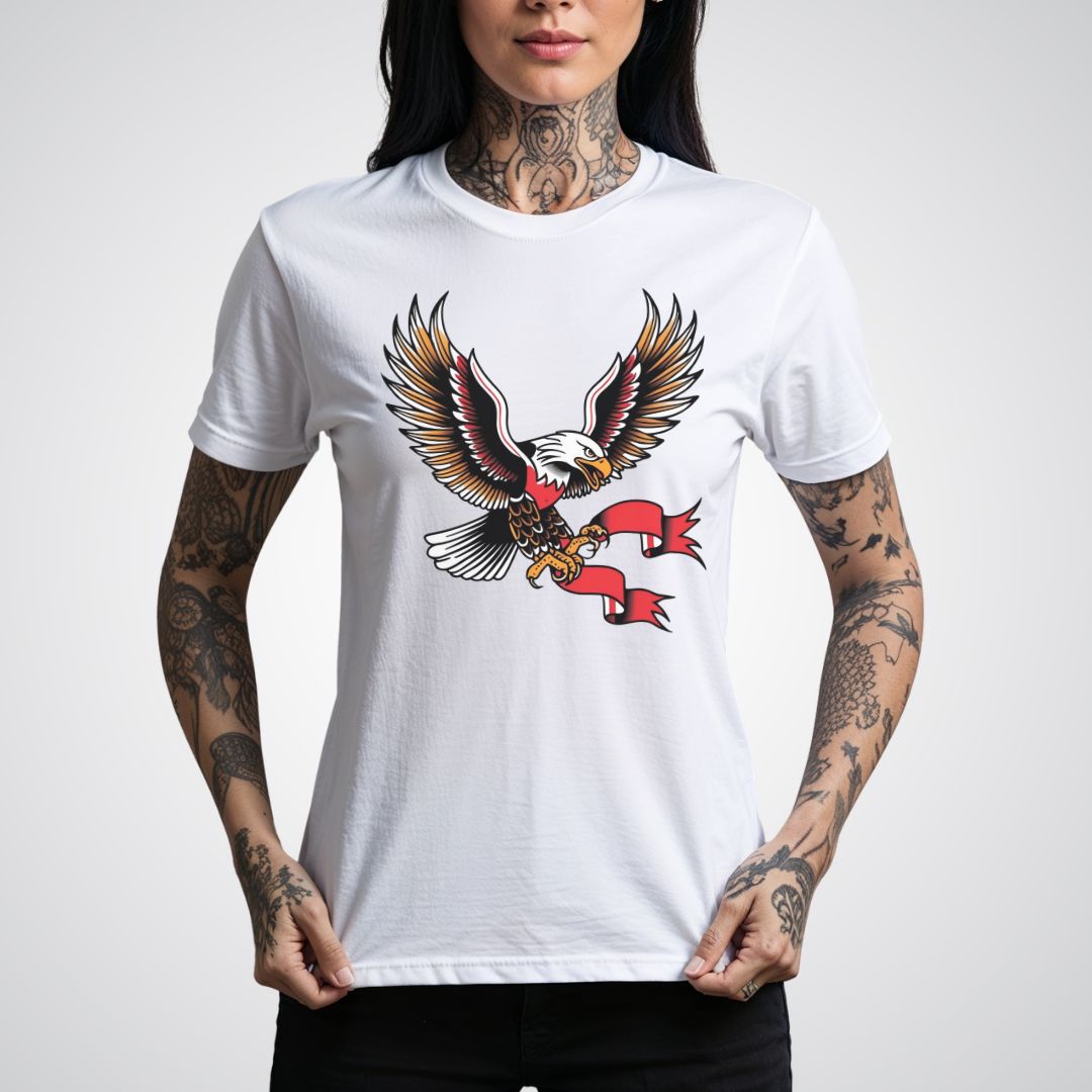 Classic Eagle in Flight Traditional Tattoo Unisex T-shirt - Tattoo Unleashed