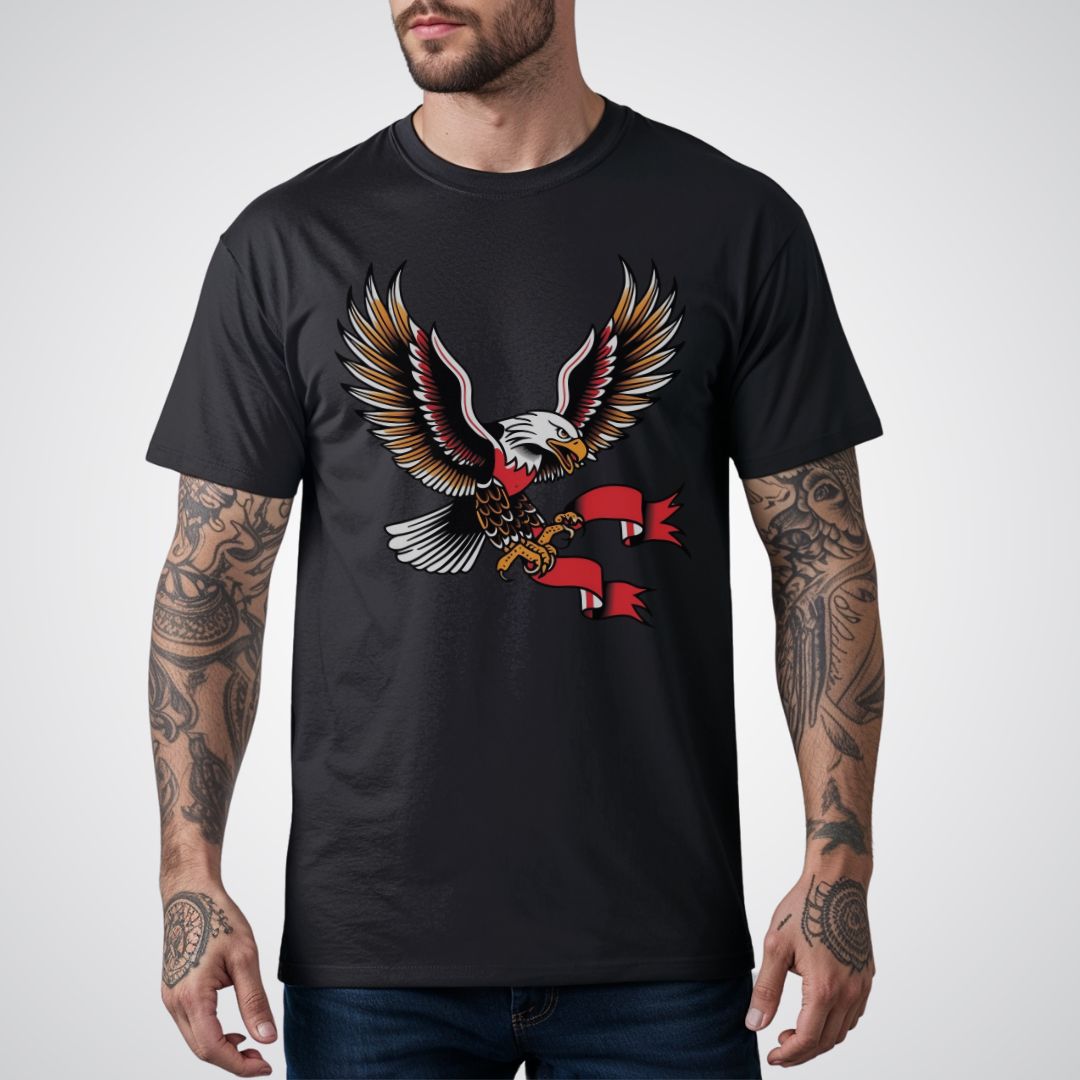 Classic Eagle in Flight Traditional Tattoo Unisex T-shirt - Tattoo Unleashed