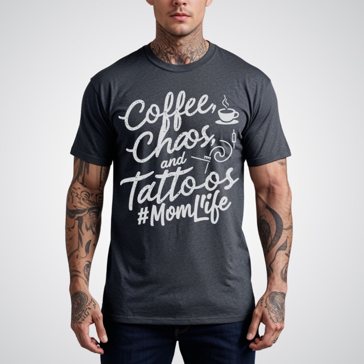 Coffee, Chaos, and Tattoos – #MomLife Tattoo Unisex T-Shirt - Tattoo Unleashed