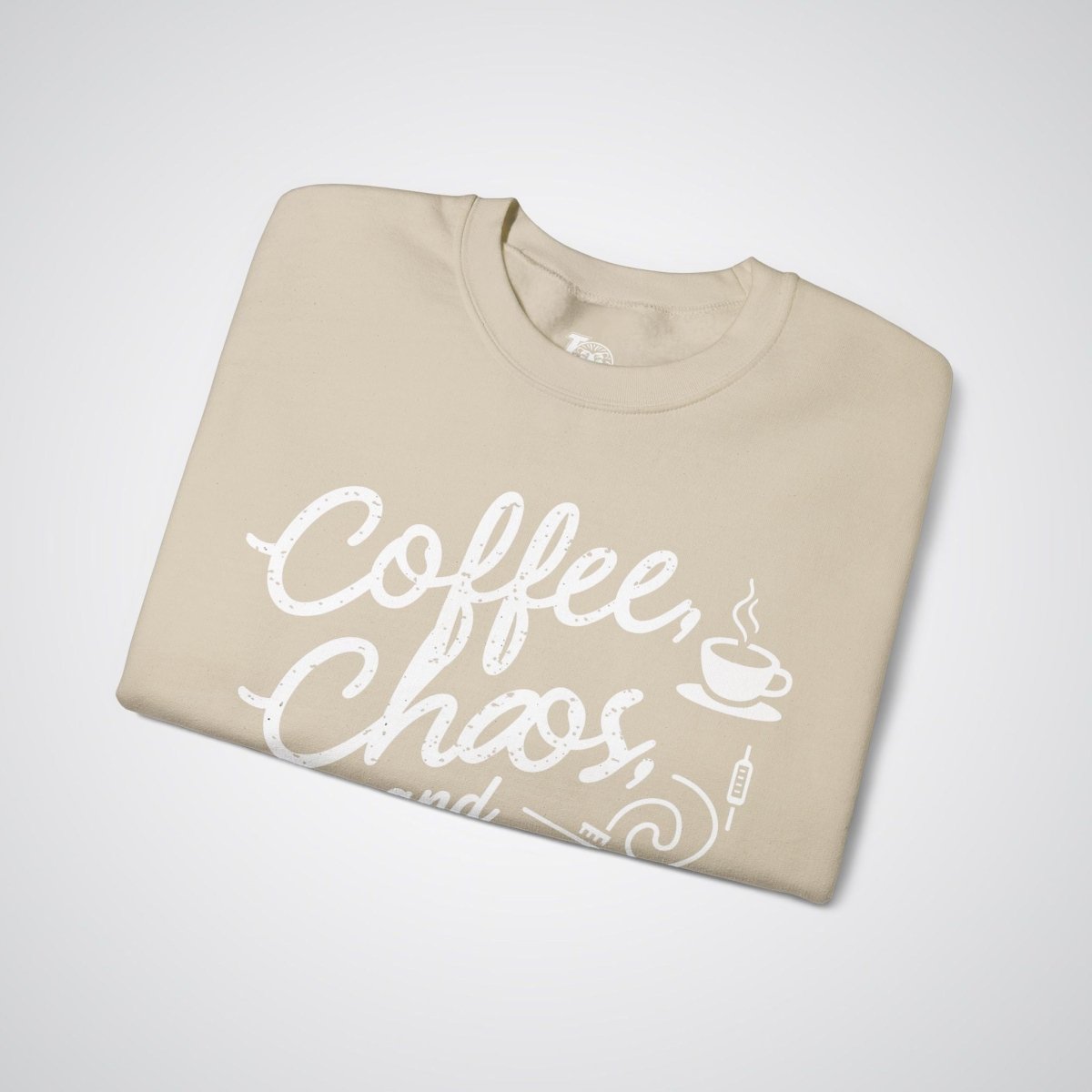 Coffee, Chaos, and Tattoos – #MomLife Unisex Crewneck Sweatshirt - Tattoo Unleashed