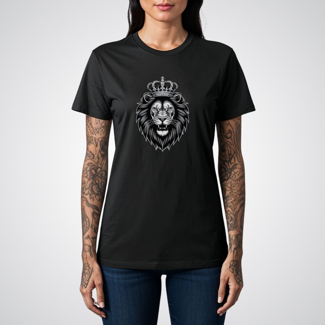 Crowned Lion Realism Tattoo Unisex T-Shirt - Tattoo Unleashed