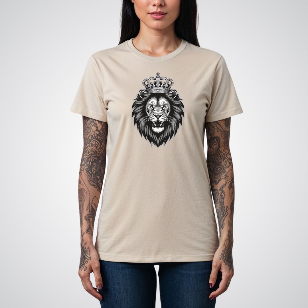 Crowned Lion Realism Tattoo Unisex T-Shirt - Tattoo Unleashed