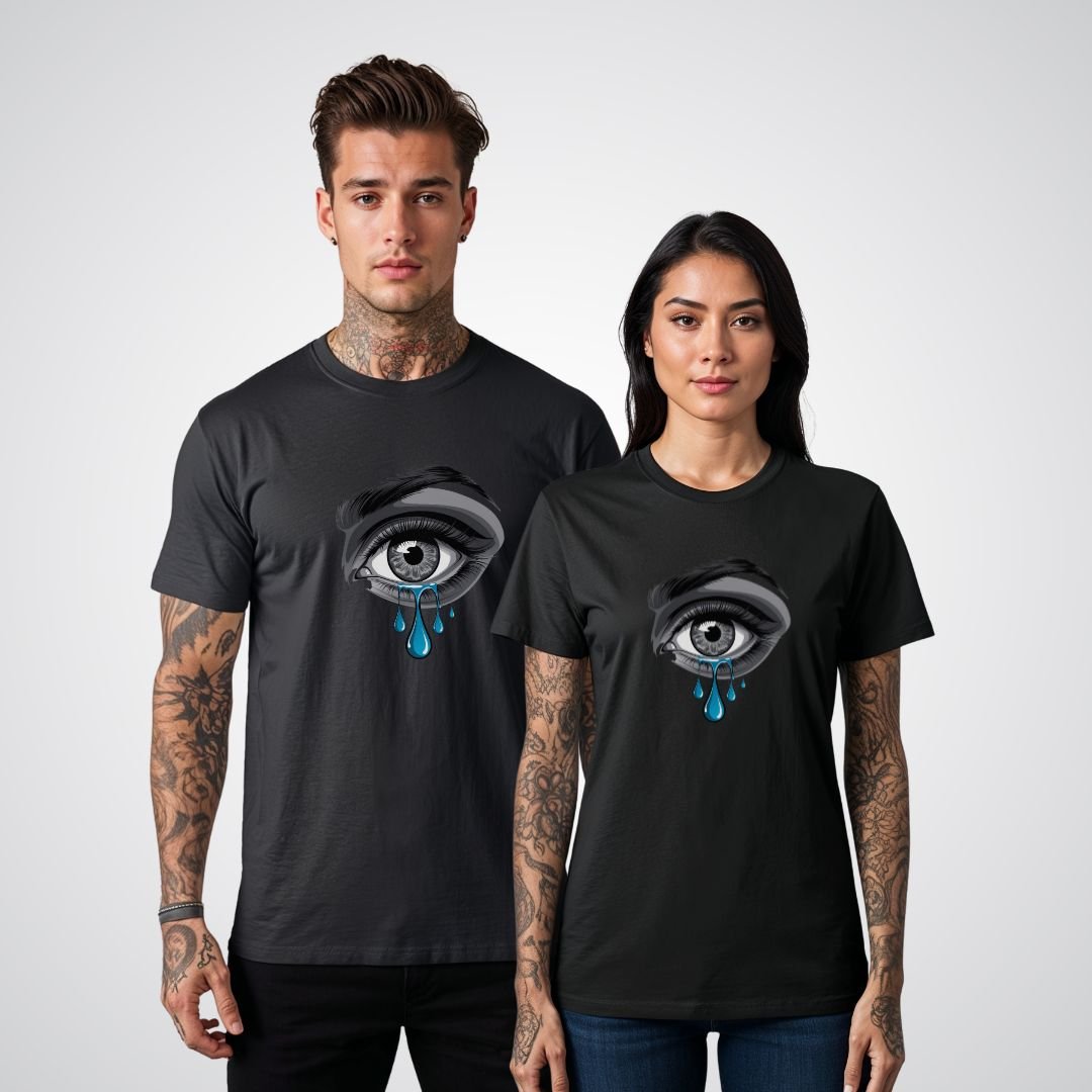 Crying Eye with Tears Realism Tattoo Unisex T-Shirt - Tattoo Unleashed