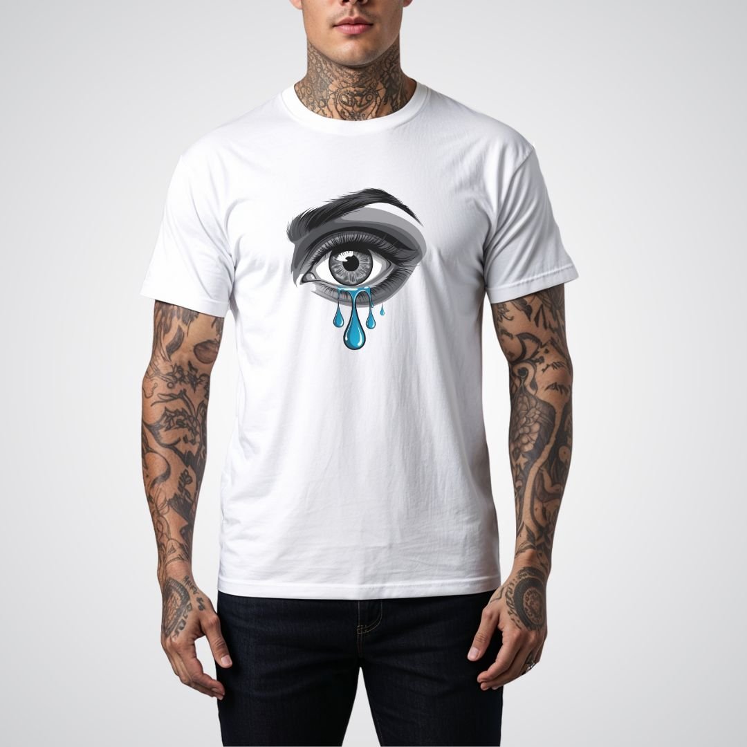 Crying Eye with Tears Realism Tattoo Unisex T-Shirt - Tattoo Unleashed