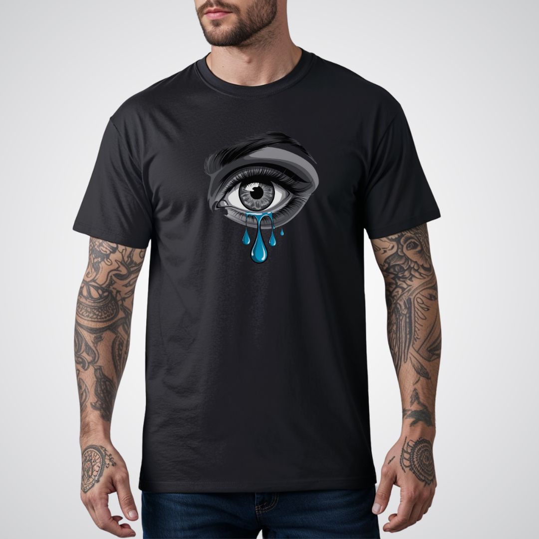 Crying Eye with Tears Realism Tattoo Unisex T-Shirt - Tattoo Unleashed