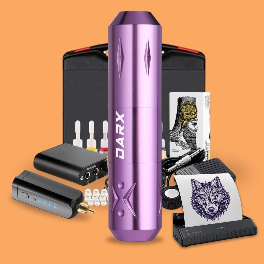 Darx Wireless Tattoo Pen Kit with Tattoo Printer - Tattoo Unleashed