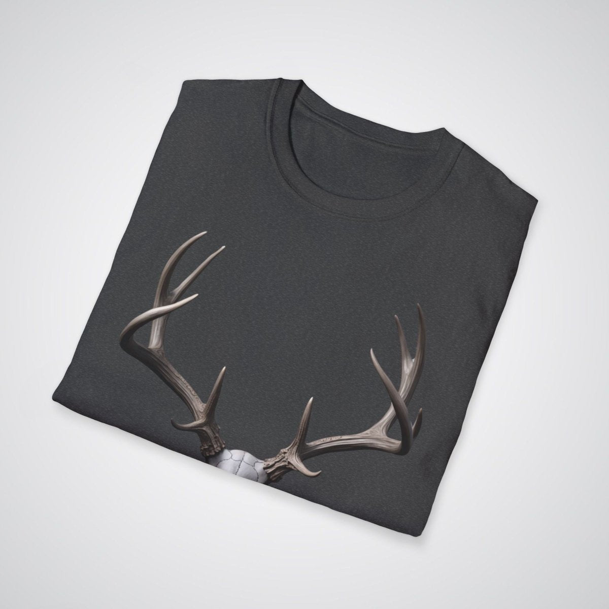 Deer Skull with Antlers Unisex Realism T-Shirt - Tattoo Unleashed