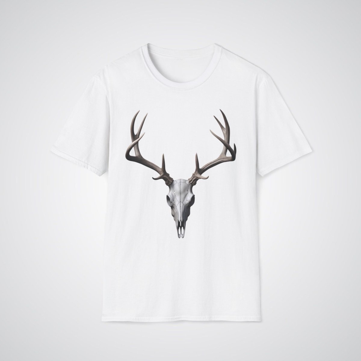 Deer Skull with Antlers Unisex Realism T-Shirt - Tattoo Unleashed