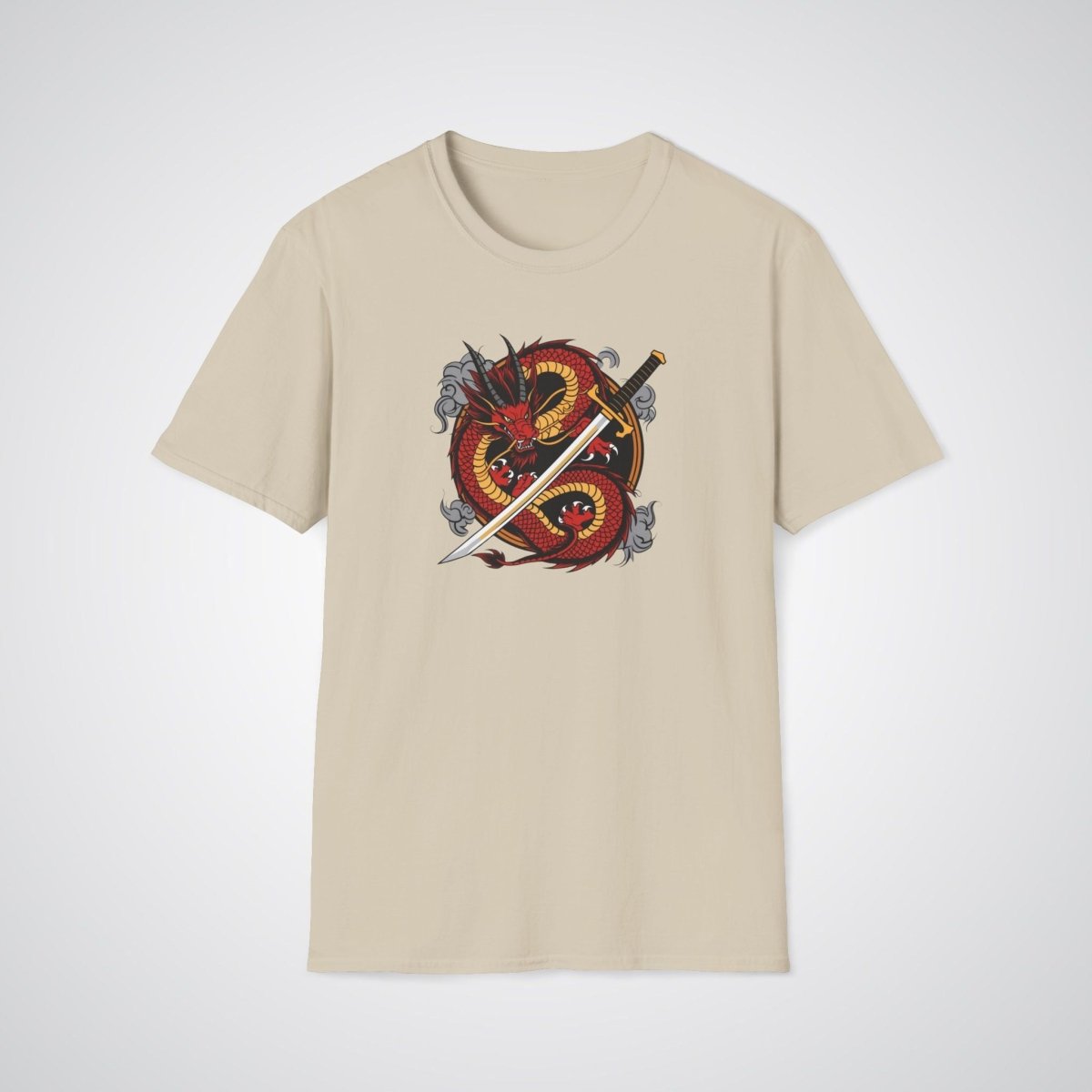 Dragon Coiled Around a Katana Japanese Tattoo Unisex T-Shirt - Tattoo Unleashed