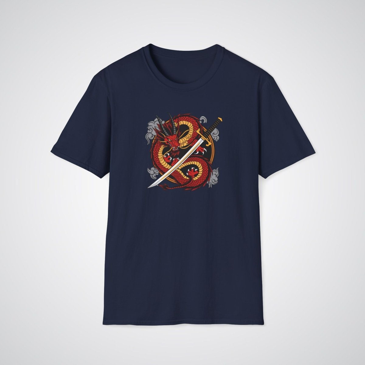 Dragon Coiled Around a Katana Japanese Tattoo Unisex T-Shirt - Tattoo Unleashed