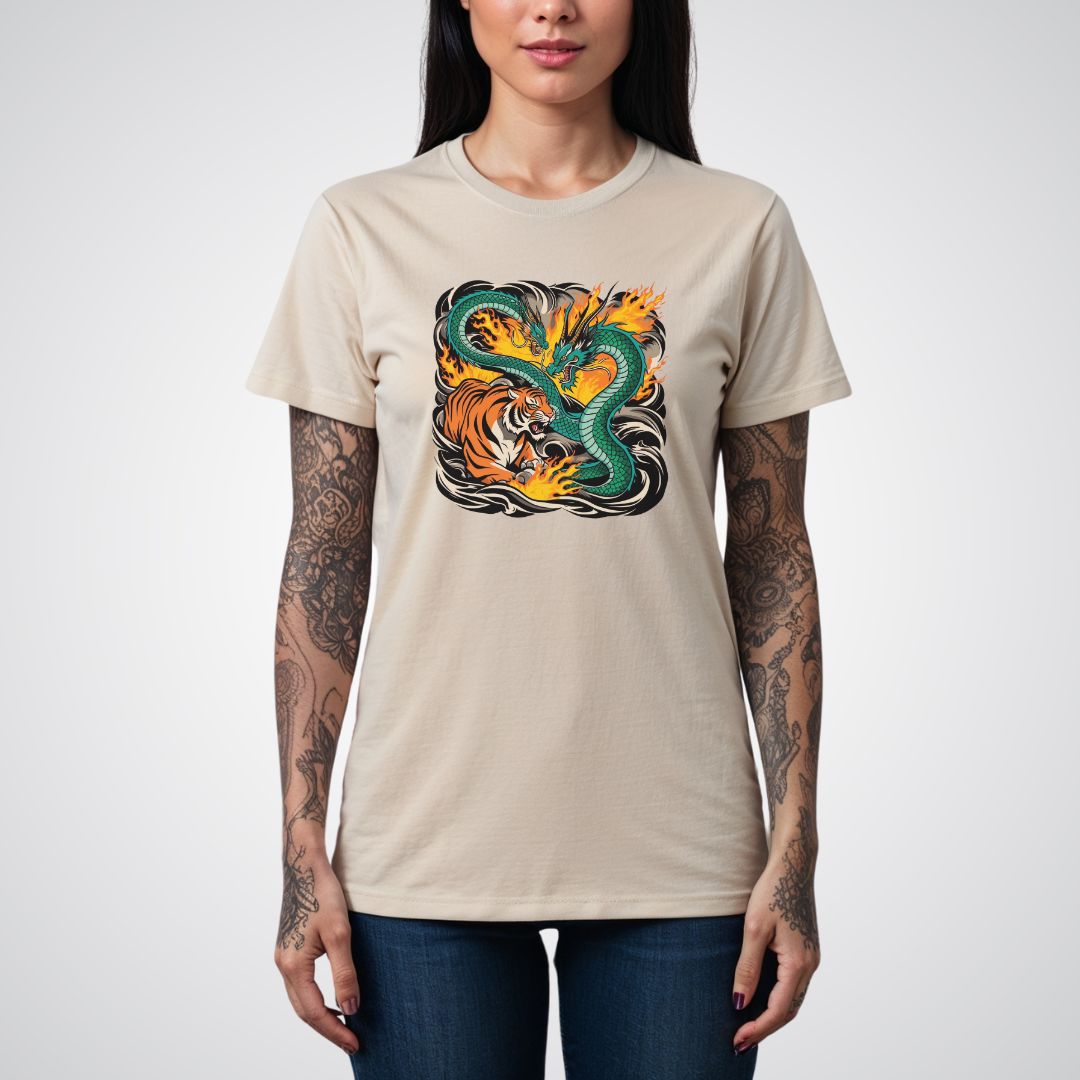 Dragon vs Tiger Japanese Tattoo Unisex T-Shirt - Tattoo Unleashed