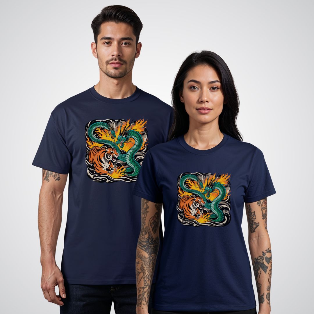 Dragon vs Tiger Japanese Tattoo Unisex T-Shirt - Tattoo Unleashed