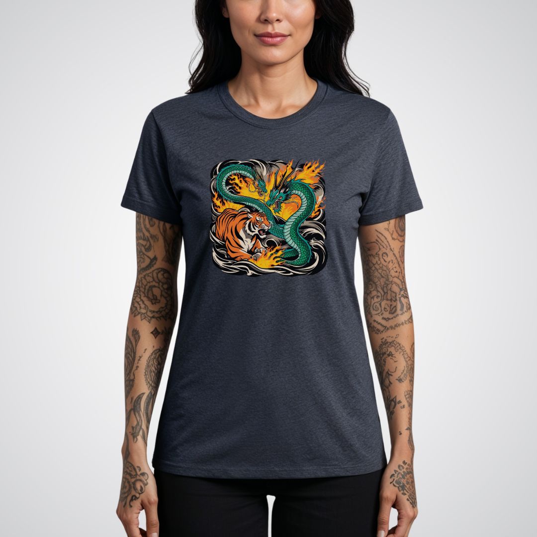 Dragon vs Tiger Japanese Tattoo Unisex T-Shirt - Tattoo Unleashed