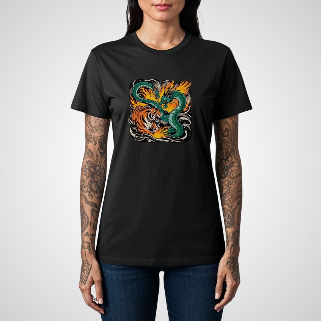 Dragon vs Tiger Japanese Tattoo Unisex T-Shirt - Tattoo Unleashed