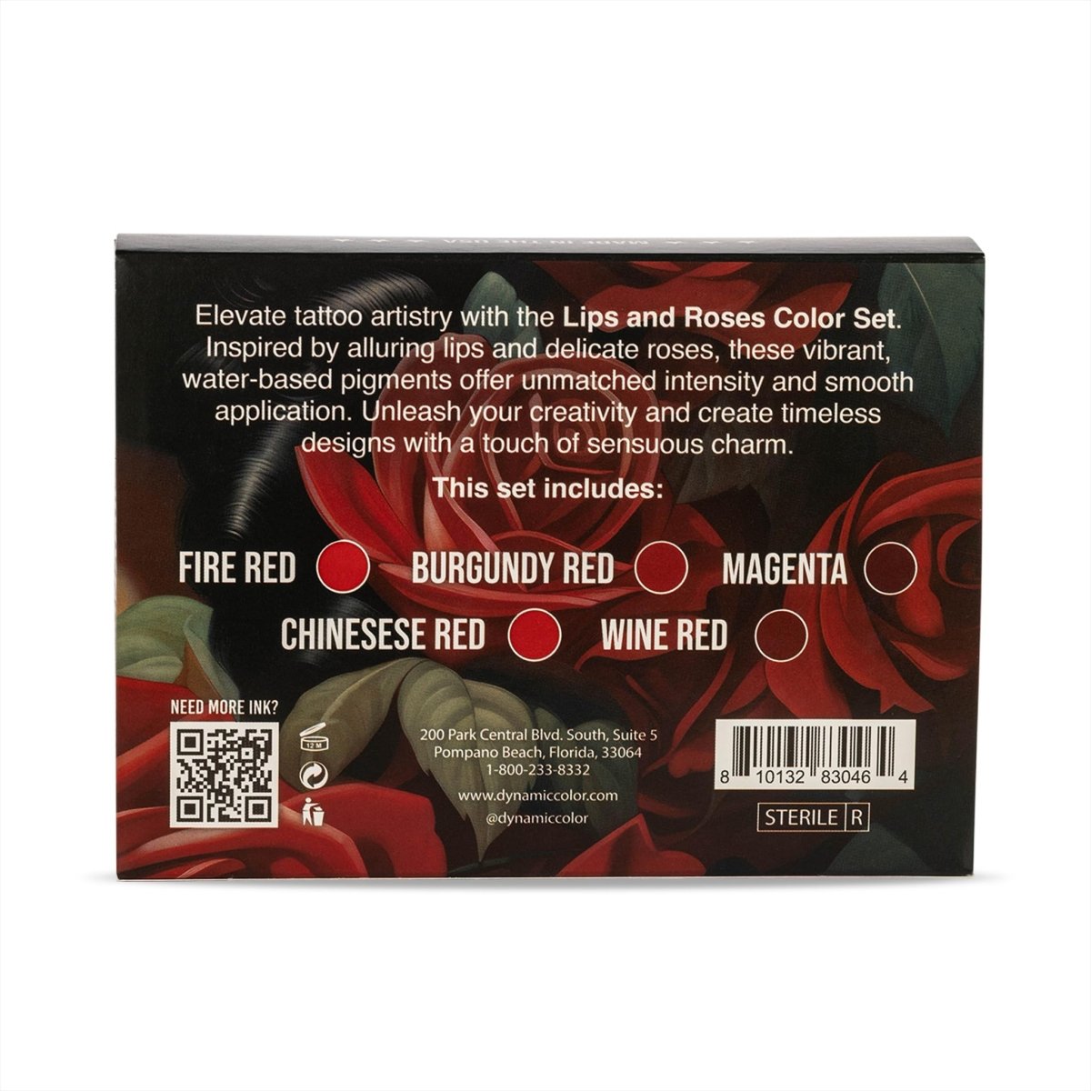 Dynamic Lips and Roses Color Set 1oz - Tattoo Unleashed