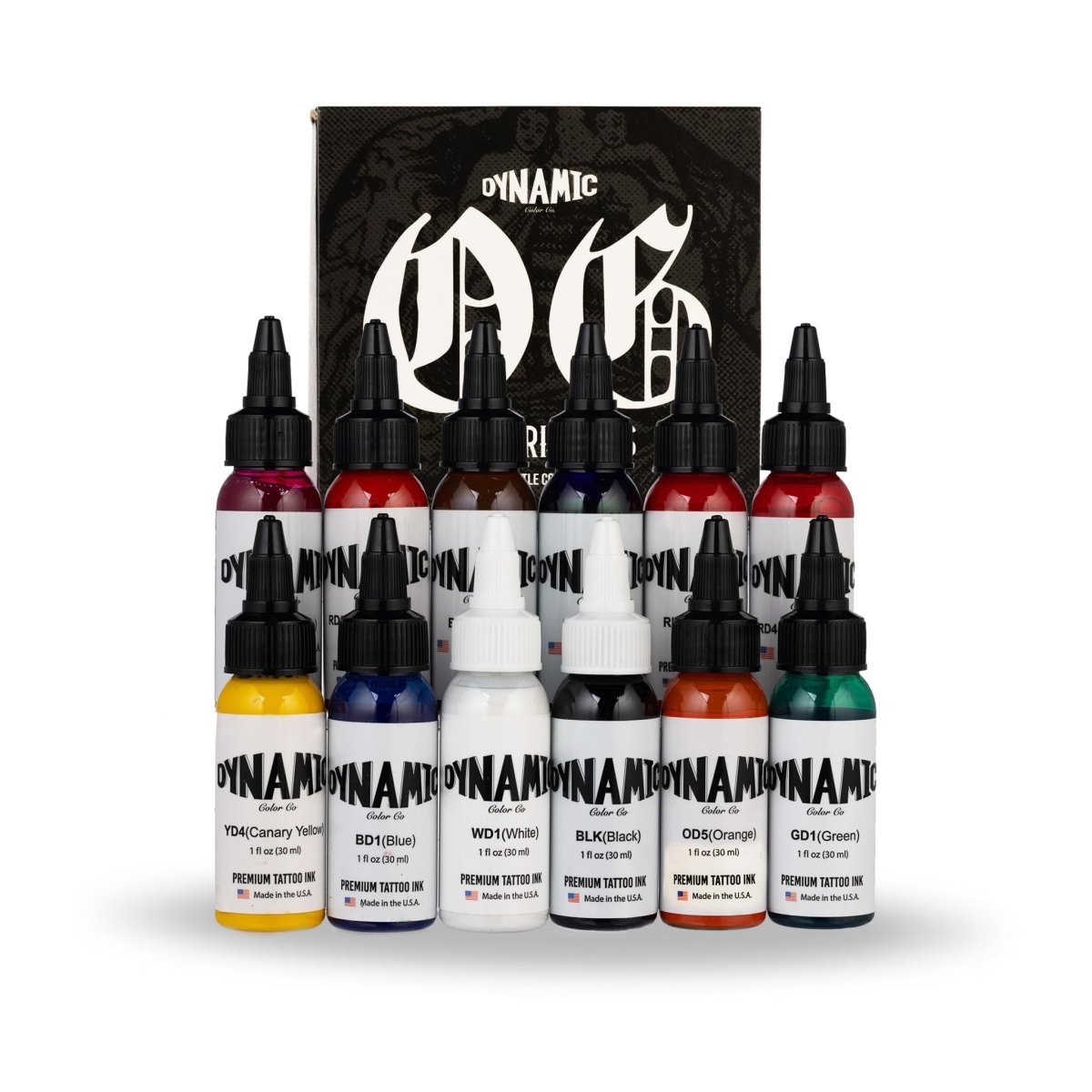 Dynamic OG Color Ink Set, 12 Bottles (1 oz) - Tattoo Unleashed