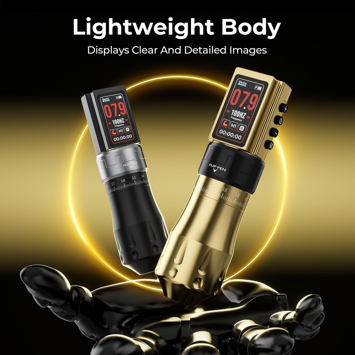 E400 Wireless Tattoo Pen Machine - Black - Tattoo Unleashed
