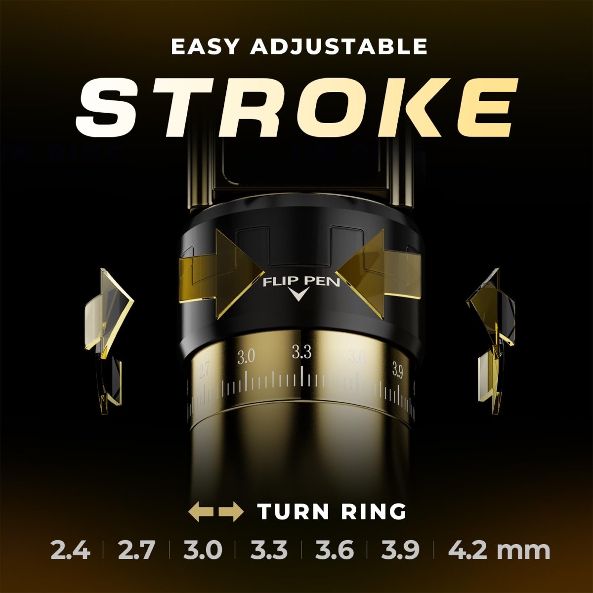 E400 Wireless Tattoo Pen Machine - Gold - Tattoo Unleashed