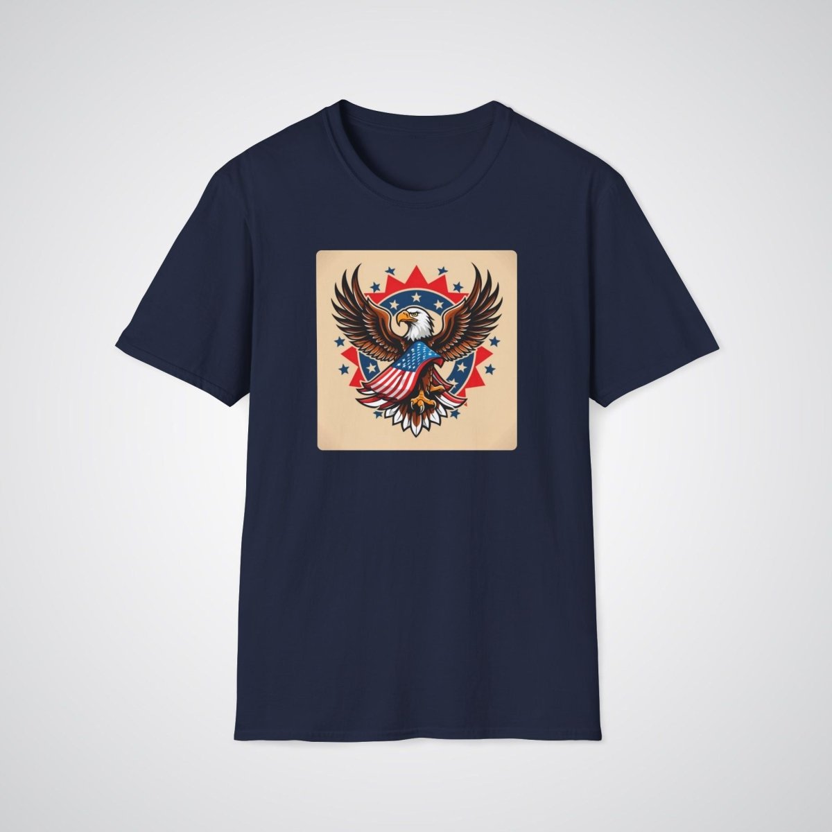 Eagle with American Flag Neo - Traditional Tattoo Unisex T-Shirt - Tattoo Unleashed