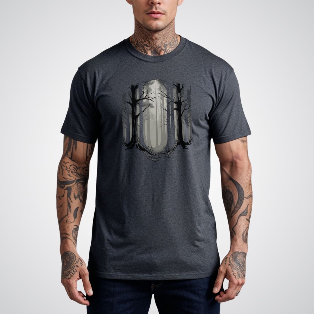 Forest of Trees with Fog Realism Tattoo Unisex T-Shirt - Tattoo Unleashed