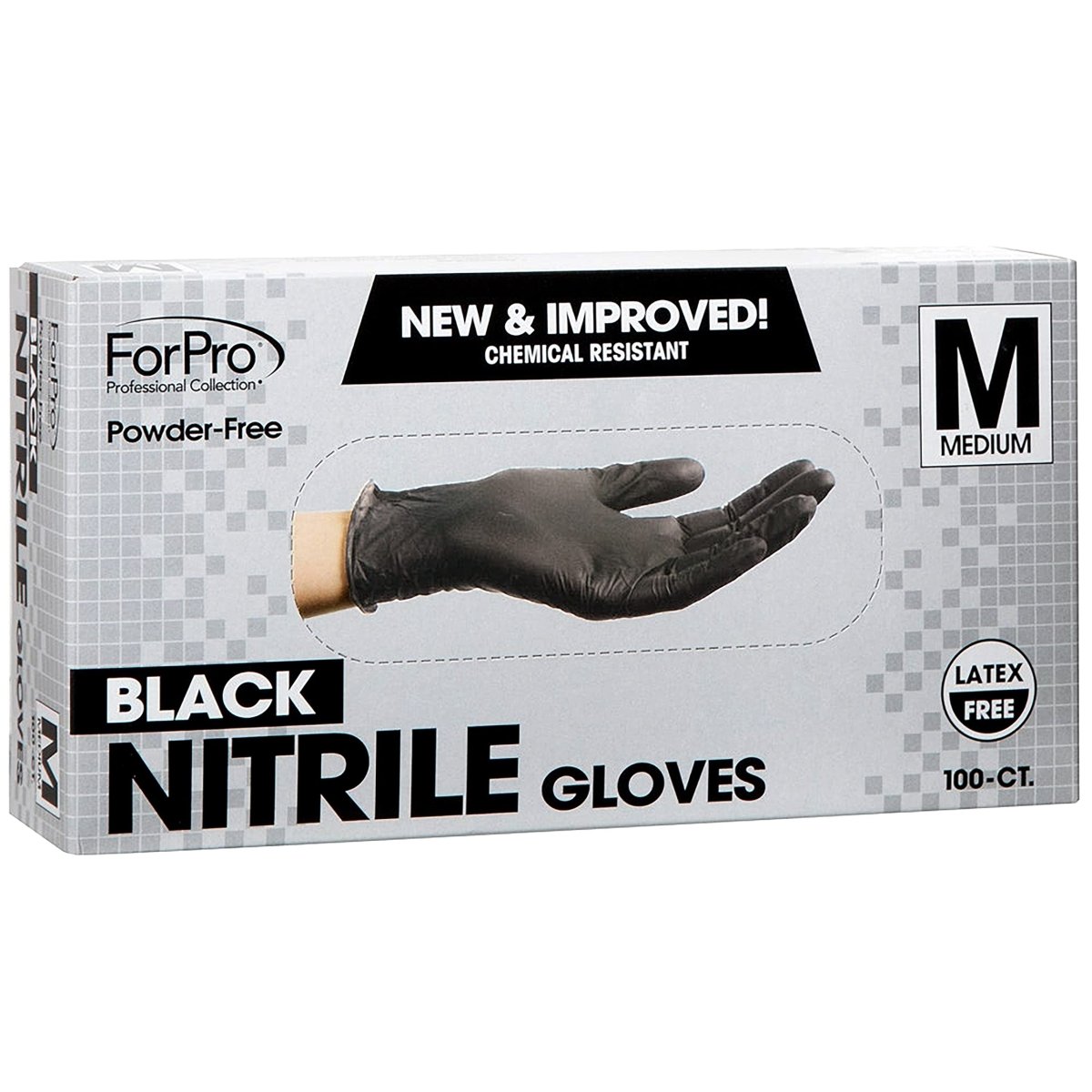 ForPro Nitrile Gloves, Powder-Free, Latex-Free, 4 Mil, Medium, 100-Count - Tattoo Unleashed