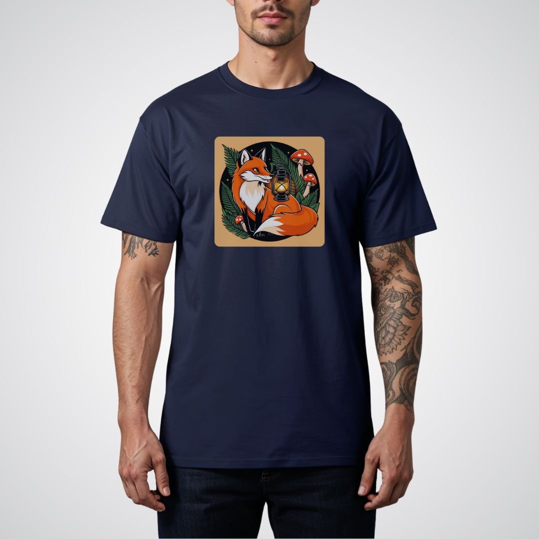 Fox with Lantern Neo - Traditional Tattoo Unisex T-Shirt - Tattoo Unleashed