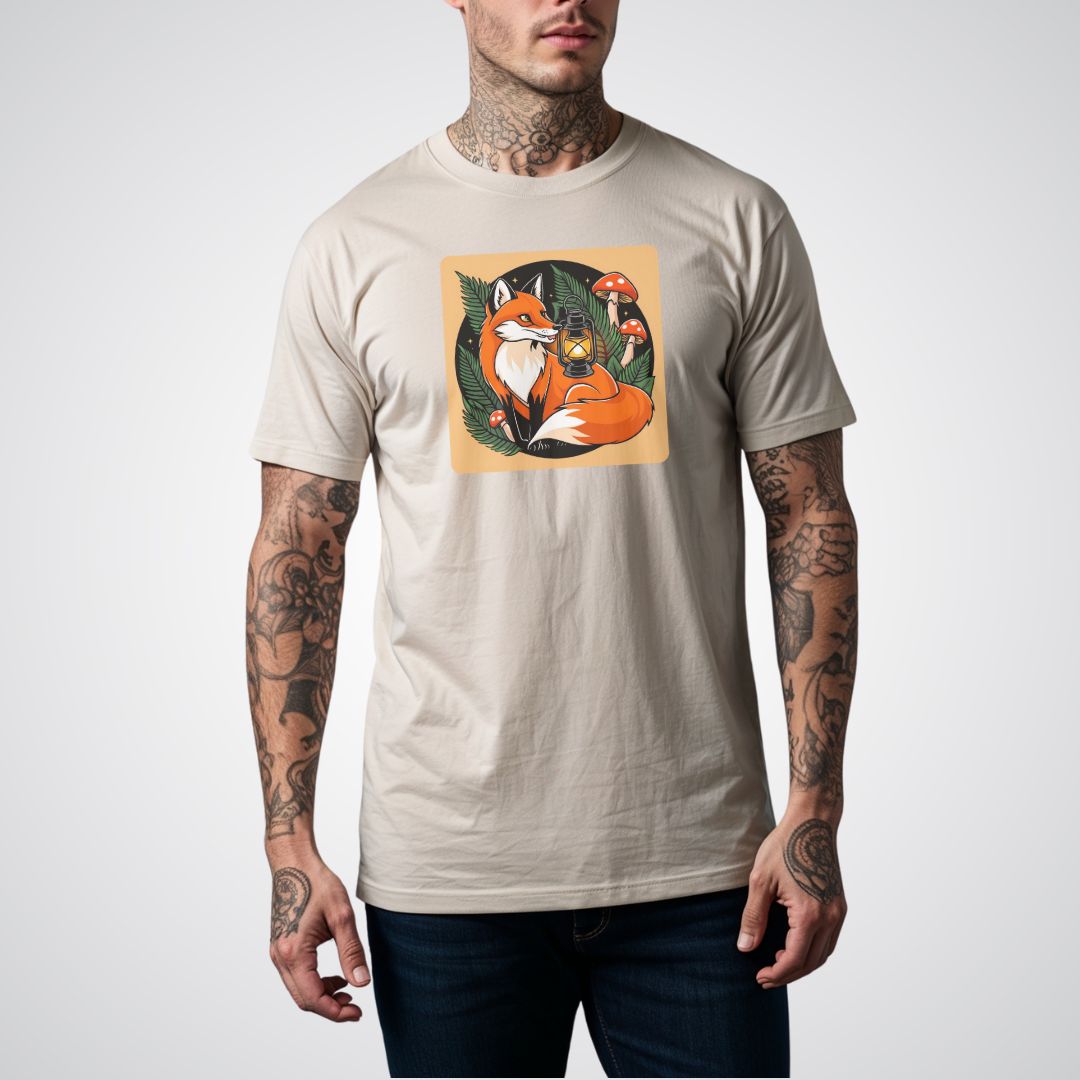 Fox with Lantern Neo - Traditional Tattoo Unisex T-Shirt - Tattoo Unleashed